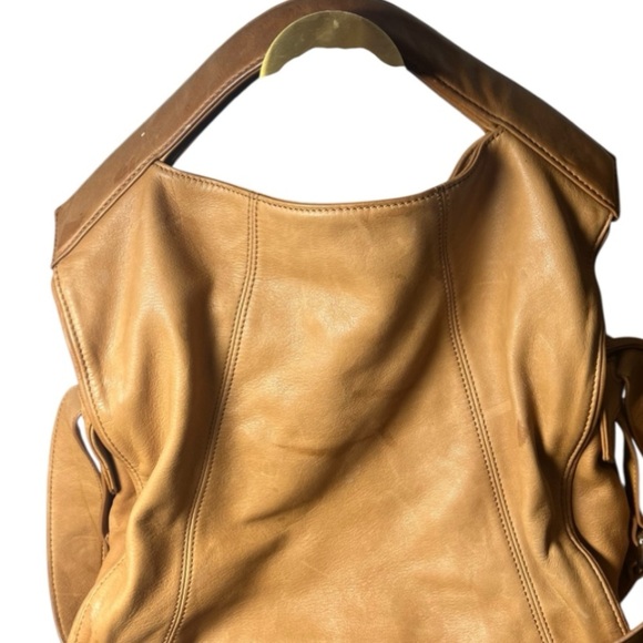 Maje Tan Leather Shoulder Bag - Picture 5 of 5